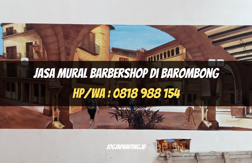 Jasa Mural Barbershop di Barombong