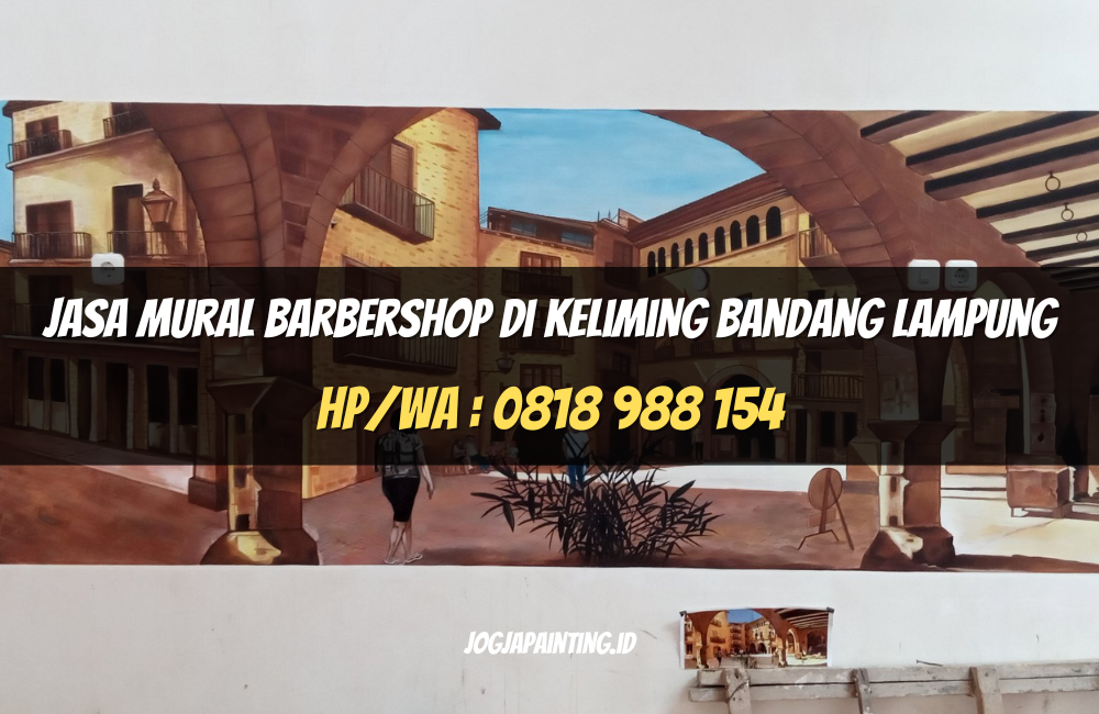 Jasa Mural Barbershop di Keliming Bandang Lampung